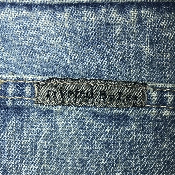 Vintage Lee Riveted Jeans boyfriend cropped cuffed high rise light wash size 8 - Picture 10 of 15